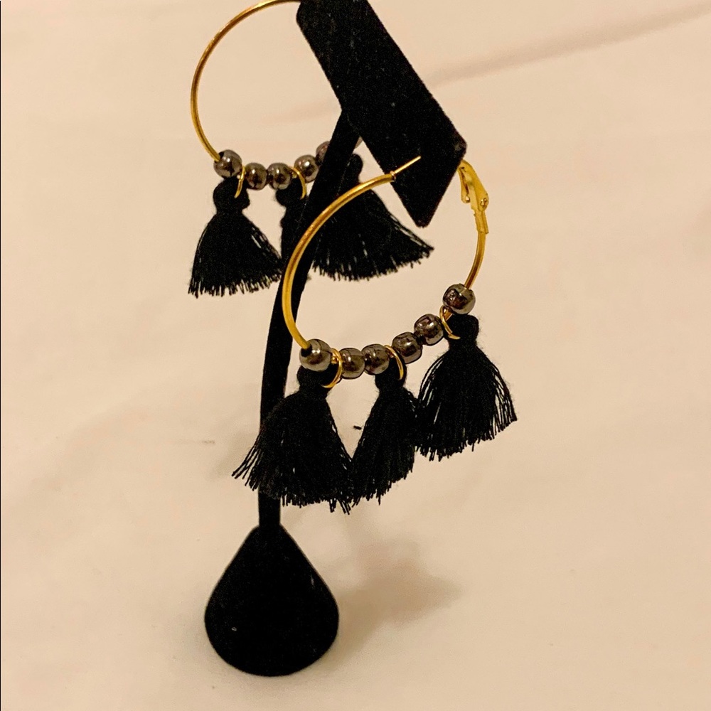 Black Fringe Earrings